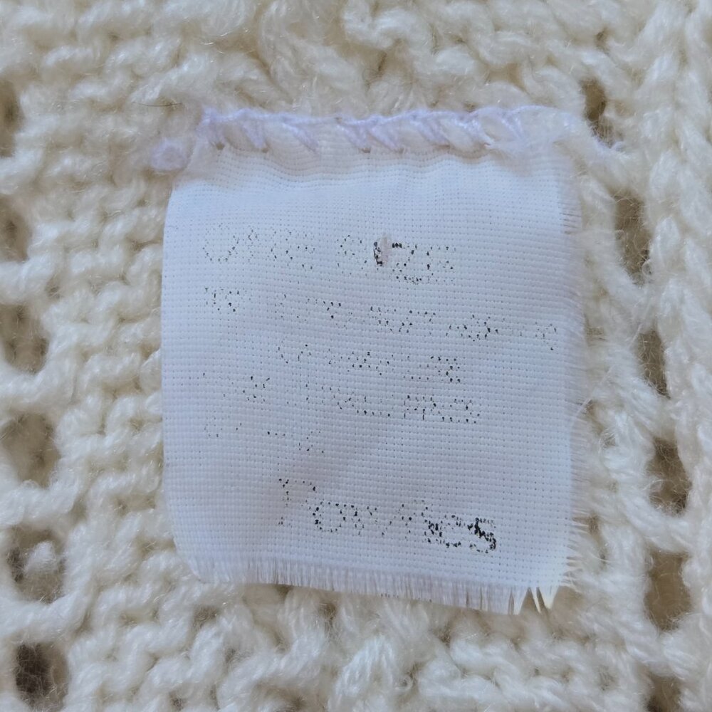 Vintage Pointelle Scarf *Possibly Cashmere* Ivory Fownes Brothers - Picture 10 of 10